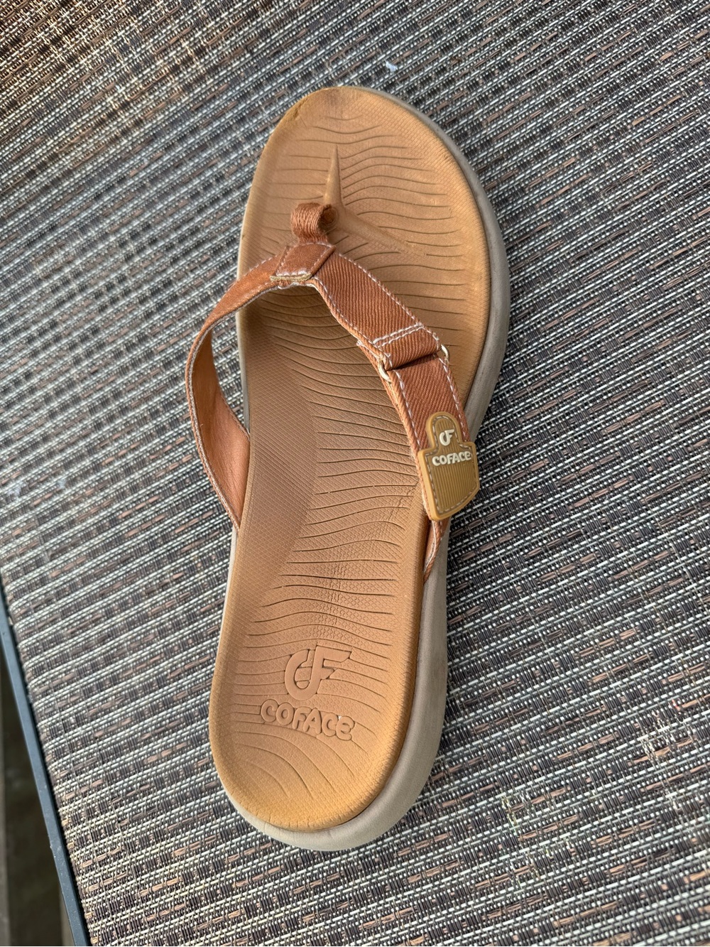 Coface Women's Brown Comfort Thong Sandals